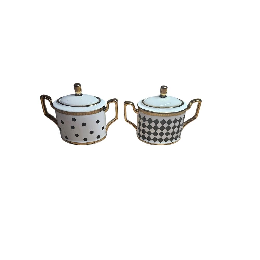 Decorative Black and White Jars Set of 2